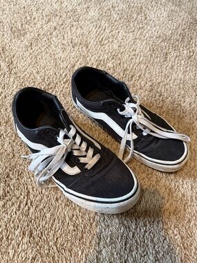 Vans Black and White Low-Top Skate Sneakers